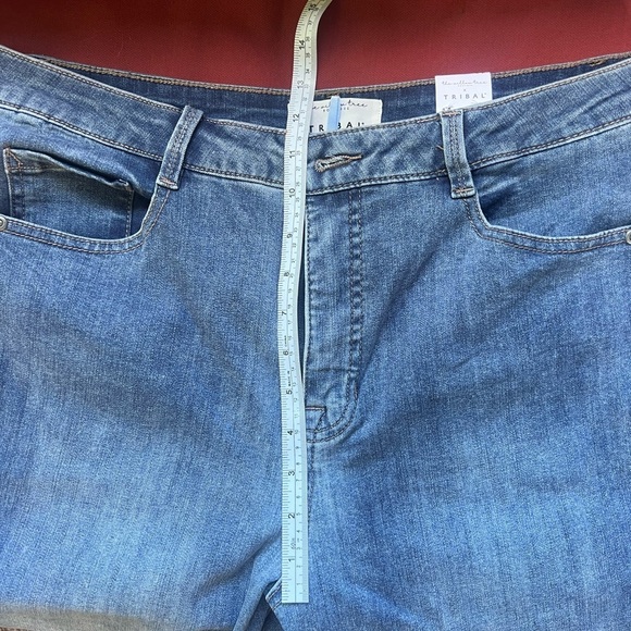 Tribal, willow tree, boutique, hugging, high-rise flare, ankle size 14 NWT - Picture 5 of 8